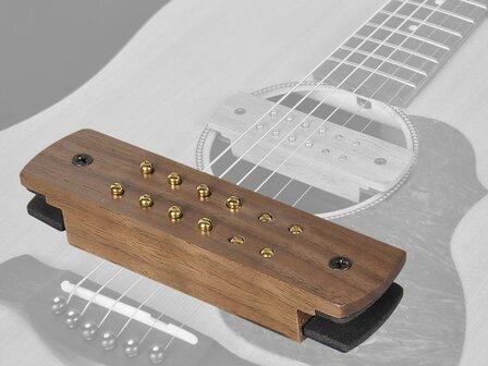 Walnut Soundhole pickup, humbucker with 60cm cable + jack socket