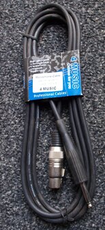 4Music CM182-3, microfoonkabel XLR-F naar jack, 3 meter