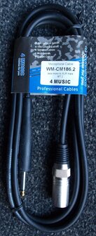 4Music CM186-2 kabel XLR-M kabel naar jack, 2 meter