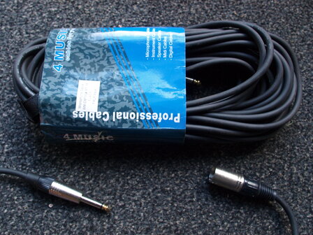 4Music CM186-15 kabel XLR-M kabel naar jack, 15 meter
