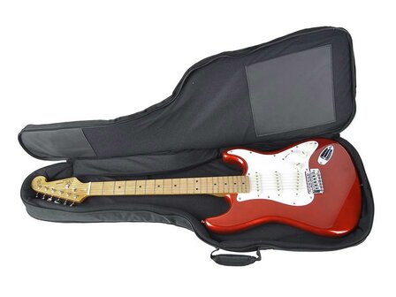 Boston Superpacker gigbag voor elektrische gitaar, 25 mm. voering, diverse accessoiresvakken, zwart en grijs