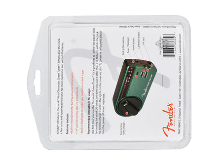 Fender Greentuner GT1000, chromatische windup tuner, ook zaklampfunctie