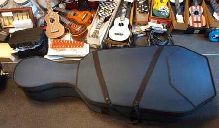 Hardfoam cellokoffer voor 7/8 of 4/4 cello, blauw, op wielen