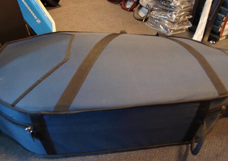 Hardfoam cellokoffer voor 4/4 cello, blauw, op wielen