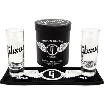 Gibson Glass giftset, 2x shotglas met barmat