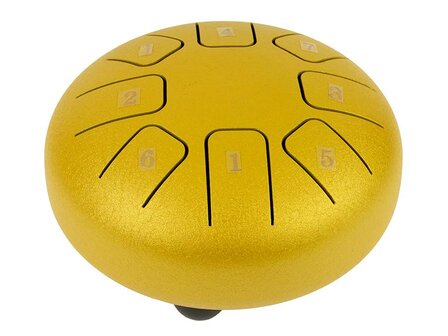 Hayman steel tongue drum 6&quot; gold, 8 notes C-Major ionian