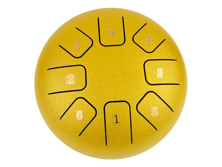 Hayman steel tongue drum 6&quot; gold, 8 notes C-Major ionian