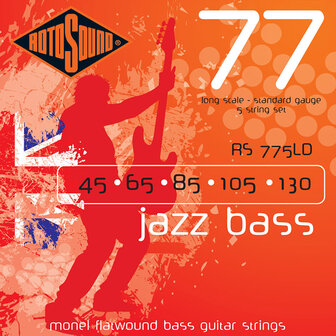 Rotosound 775LD Jazzbass, 5-snarig, flatwound