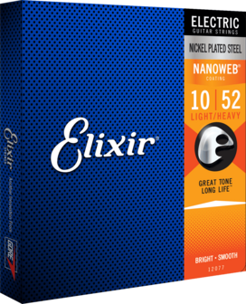 Elixir 12077 Nanoweb, gecoate snarenset voor electrische gitaar, 10-52