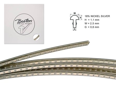 Fretdraad 1125068 1,5 meter voor modern Strat en Tele, 1.1 x 2.5 x 0.6