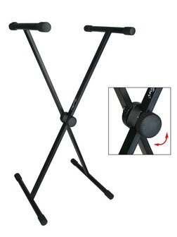 Keyboardstandaard Boston, X-model, twist lock, zwart