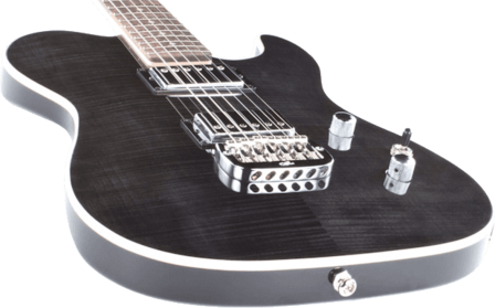 G&amp;L Asat DeLuxe Tribute Transluced Black &#039;carved top&#039;