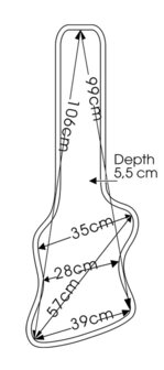 CNB gigbag voor Mock gitaar met 20 mm voering