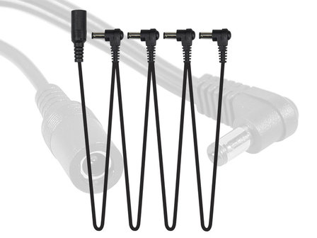 Xvive power distribution cable, 4 female and 1 male connector, netvoedingkabel, daisy chain