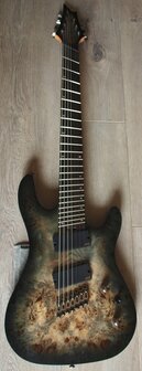 CORT E-Gitaar, KX FF, Stardust Black, 7-snarige gitaar