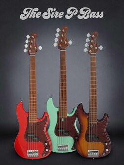 Sire Basses P5 Series Marcus Miller 5-snarige basgitaar, Dakota Red