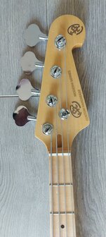 SX Modern Series JB style electric bass guitar with gigbag, pink twilight