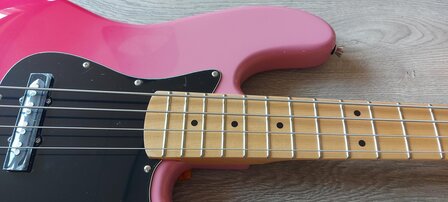 SX Modern Series JB style electric bass guitar with gigbag, pink twilight