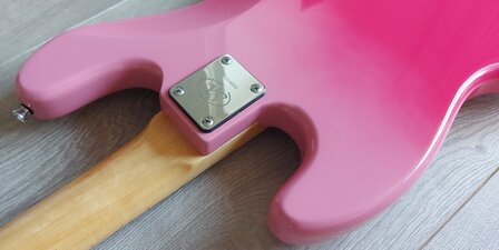 SX Modern Series JB style electric bass guitar with gigbag, pink twilight