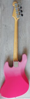 SX Modern Series JB style electric bass guitar with gigbag, pink twilight