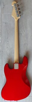 SX elektrisch basgitaarpakket, met versterker, tas, riem, tuner en kabel, candy apple red