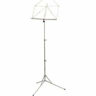 K&amp;M 103 Touring stand nickel muziekstandaard pupiter, klein opklapbaar
