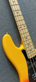 SX Modern Series PB style electric bass guitar with gigbag, burning fire