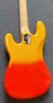 SX Modern Series PB style electric bass guitar with gigbag, burning fire