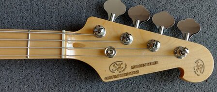 SX Modern Series PB style electric bass guitar with gigbag, burning fire