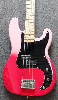 SX Modern Series PB style electric bass guitar with gigbag, , pink twilight