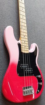 SX Modern Series PB style electric bass guitar with gigbag, , pink twilight