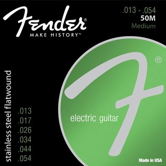 Fender F-50 Flatwounds snarenset e-gitaar 012 of 013