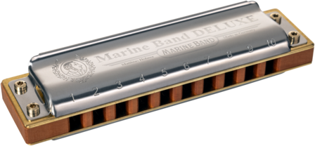 Hohneer Mondharmonica, Marine Band &ndash; Deluxe, E-, G-, A-, Bb of C-stemming