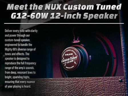 NUX Mighty Series modeling amplifier 60 watt - 12&quot; speaker - amp modeling - DSP - looper - tuner - USB audio