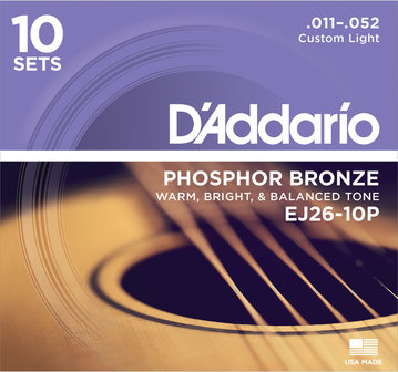 D&rsquo;Addario snaren voor westerngitaar EJ26 011-052, 1 set