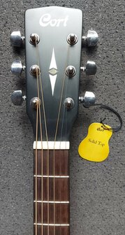 Cort Folkgitaar Earth 70, Black Satin Dreadnought met massief bovenblad