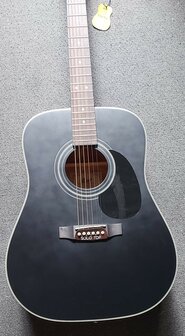 Cort Folkgitaar Earth 70, Black Satin Dreadnought met massief bovenblad