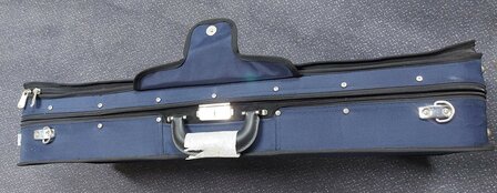 Vioolkoffer voor 2 violen 4/4, 4 strijkstokken, beharing, met 2 hygrometers