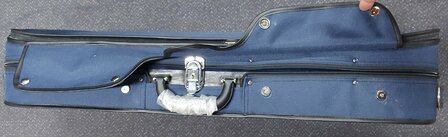 Vioolkoffer voor 2 violen 4/4, 4 strijkstokken, beharing, met hygrometer