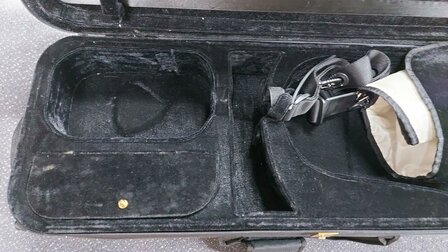 Koffer Altviool zwart met hygrometer