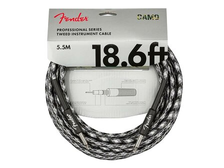 Fender Professional Series Winter Camo instrument cable 2x jack (metal) 18.6ft