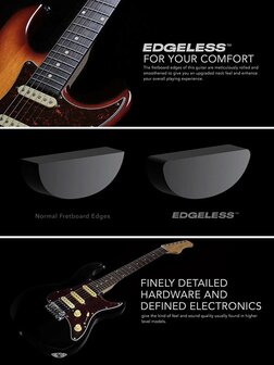 Sire Guitars S3 Series Larry Carlton electric guitar S-style tobacco sunburst