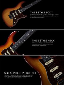 Sire Guitars S3 Series Larry Carlton electric guitar S-style tobacco sunburst