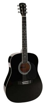 Nashville by Richwood, Dreadnought gitaar, zwart