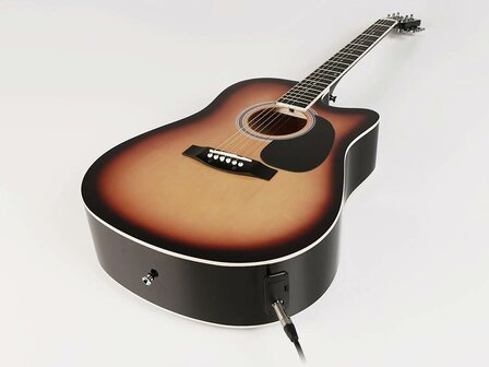 Nashville by Richwood, Dreadnought electro-akoestische gitaar, sunburst