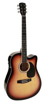 Nashville by Richwood, Dreadnought electro-akoestische gitaar, sunburst