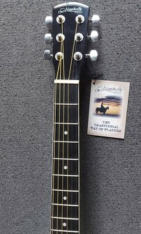 Nashville by Richwood electro-akoestische gitaar met dikke hoes, zwart