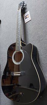 Nashville by Richwood electro-akoestische gitaar met dikke hoes, zwart