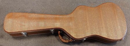 Houten koffer voor stratocasters, bruin kroko 