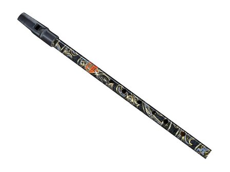 Tinwhistle &quot;Bobo&quot;, brass, Paisley Black, fluit